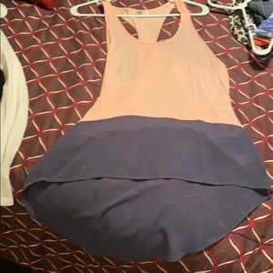 Pink and blue sheer top